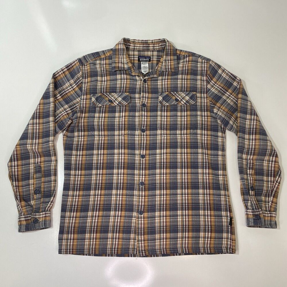 Patagonia Shirt Men's Size M Organic Cotton Midweight Fjord Flannel Long Sleeve